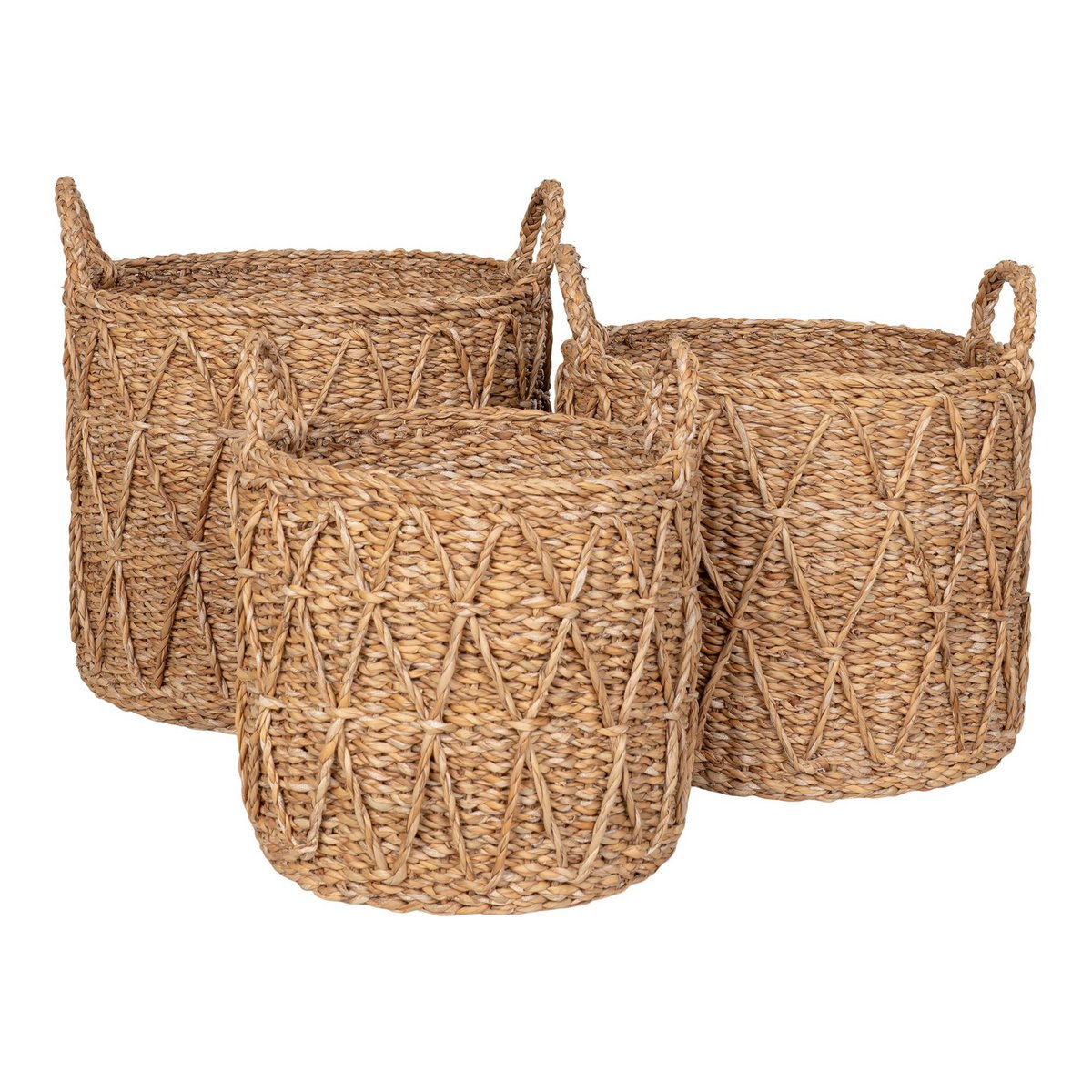 Krabi Basket - Cesta, algas marinas, natural, juego de 3