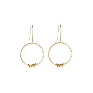 Brass Ribbon Single Hoop Earrings medium