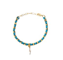 A medium-sized mesh couture bracelet available in a variety of vibrant colors including neon green, khaki, orange, dark blue, red, pink, blue, purple, gold, blue/green, bright orange, and burgundy.