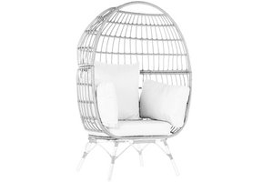 METAL SYNTHETIC RATTAN ARMCHAIR 99X71X147 WITH CUSHIONS MB201970