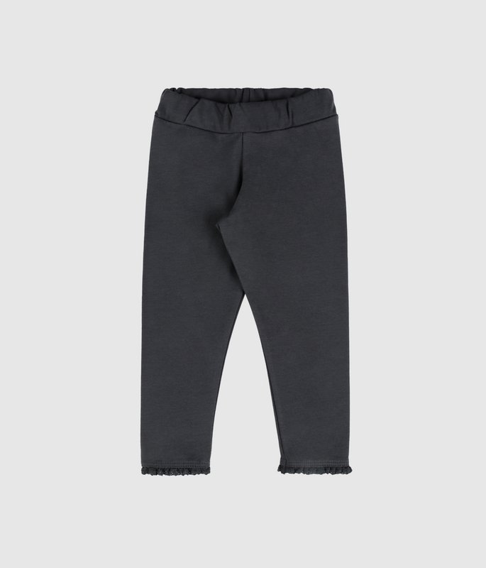 Geborstelde jersey legging met kanten afwerking voor meisjes