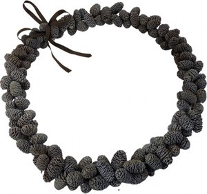 Mini Pine Cone Wreath - ø 35 cm | Natural Christmas decoration | Christmas wreath | Wreath made of real pine cones | Brown