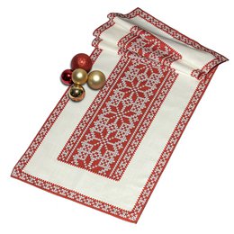 Chemin de table en tricot de Noël