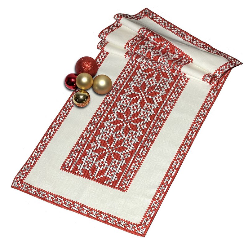 Chemin de table en tricot de Noël