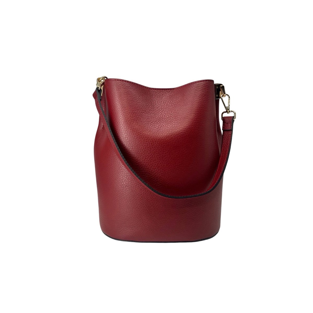 BOLSO ELVIRA BUCKET DE PIEL SEMBRADA