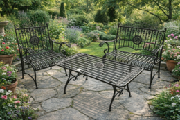 English Green Smoke table in iron 106x60xH56 cm - for Garden and Outdoor