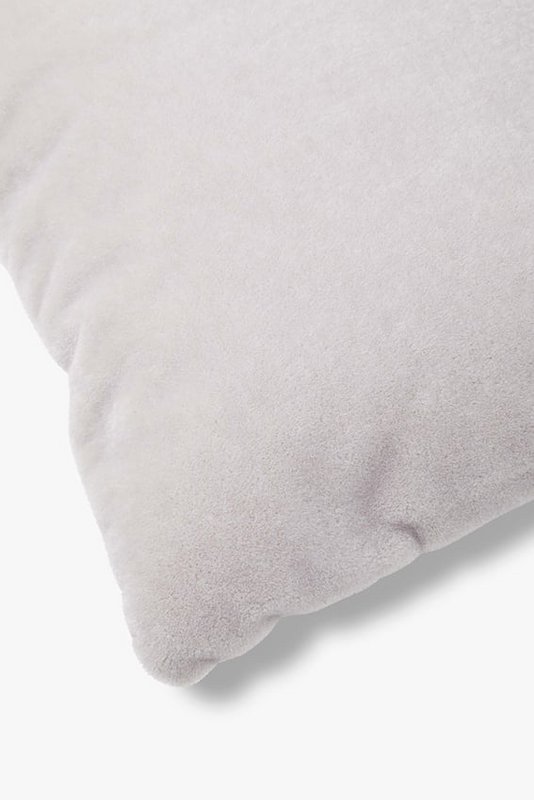 Housse de coussin déco luxe mohair Amy gris brume 50x30 cm