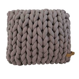 Cojín de punto grueso XXL Cotton Tube, topo
