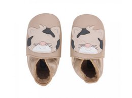 Soft, comfortable baby shoes with a leopard print design in gold tones. Suitable for infants and toddlers in sizes L, M, and S.