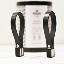 Porte-serviettes magnétique en cuir noir, lot de 2