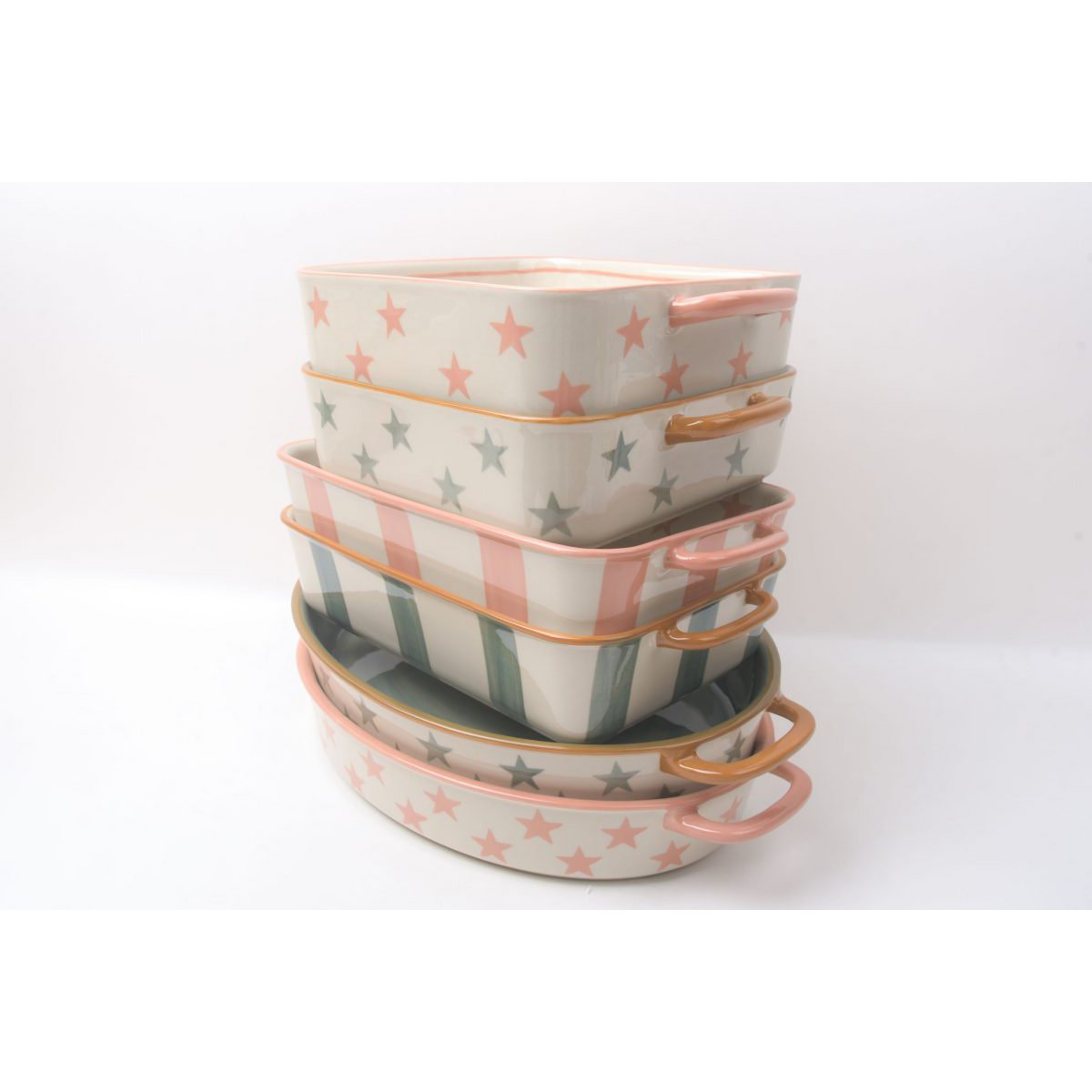 Estrellas de plato ovalado rosa 36 × 23,3 × 5,7 cm Isabelle Rose