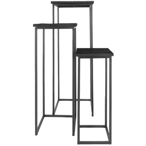 Plantentafels Sam Vierkant - Set van 3 - Zwart Mangohout