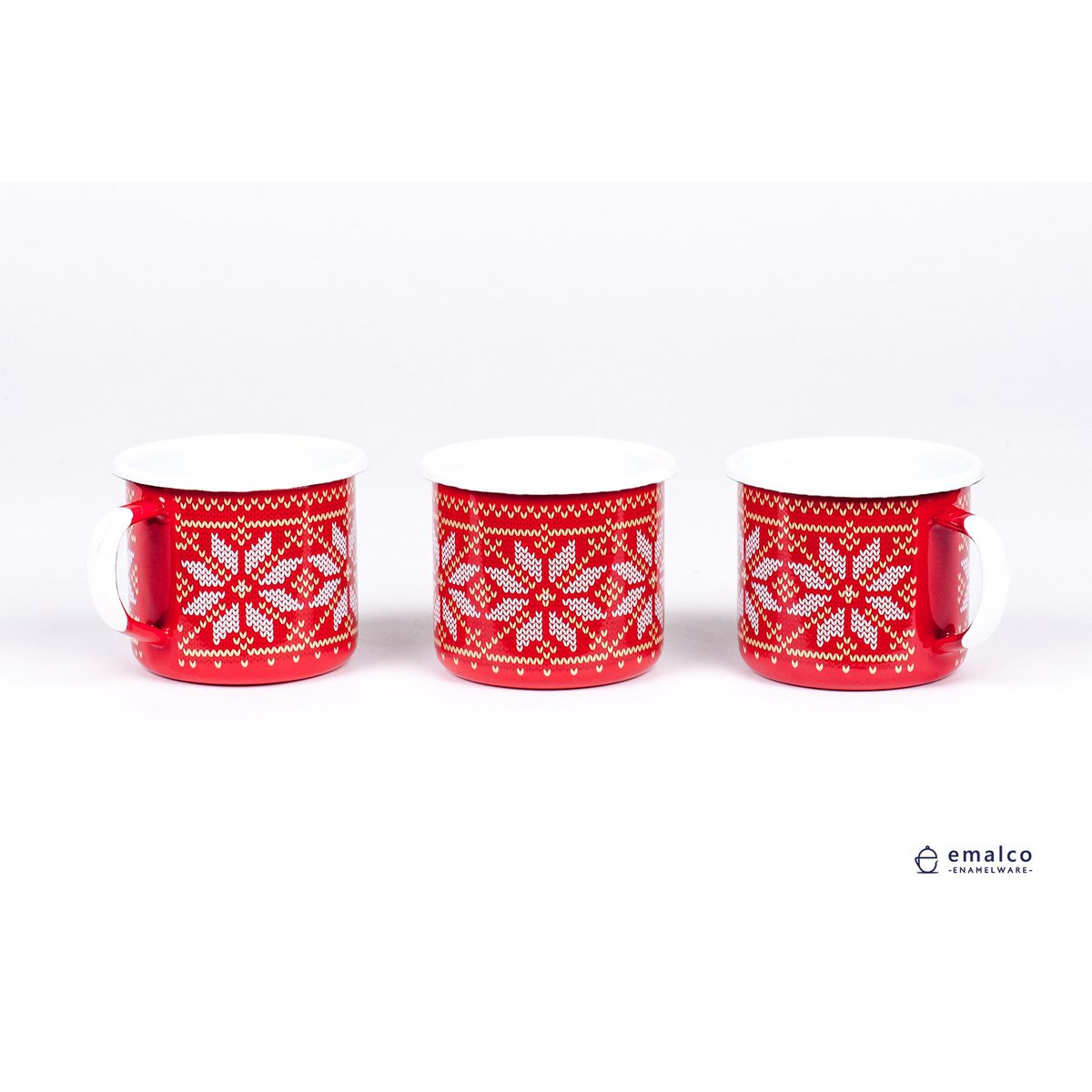 taza de café esmaltada roja 0,35l | Navidad
