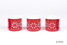 0,35l Red Enamel Coffee Mug | Christmas