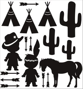 Static stickers - Cowboys and Indians