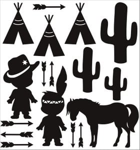 Static stickers - Cowboys and Indians