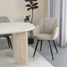 Sienna fauteuil [set van 2] [linnenstof] [360 graden draaibare voet]