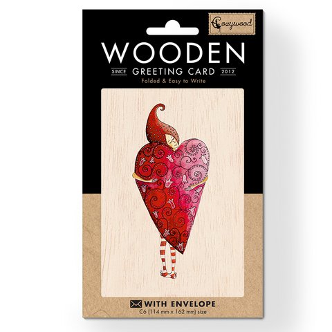 So good to love Wooden folded greeting card
