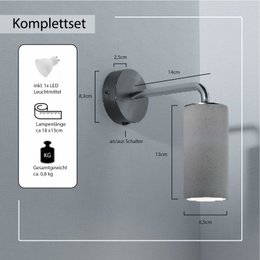 Betoniq wall light "Donoma 90" 1 lamp