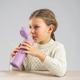 Drikkeflaske til børn med sugerør 350ml, lilla