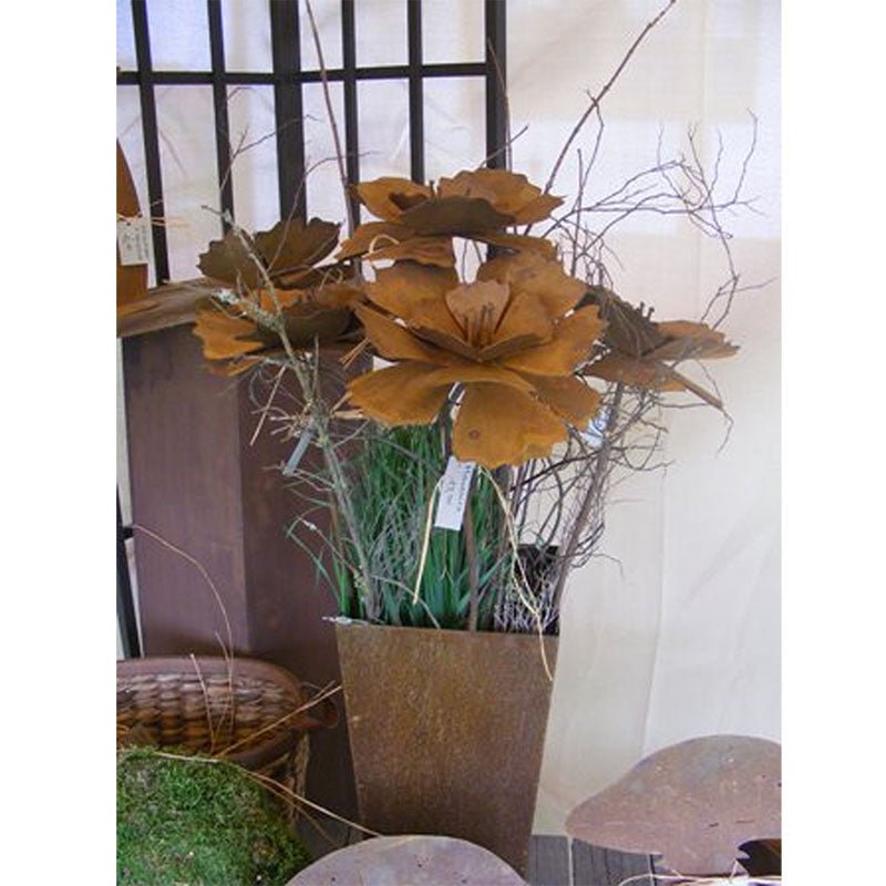 Patina havedekoration blomst | Vintage dekorativ metal blomsterprop