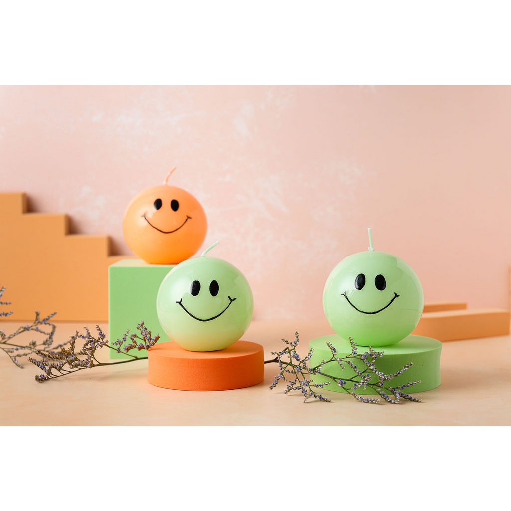 Smiley Candle – 7.5 cm - Hot Orange