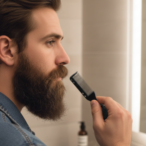 YOSMO Dual-Action Beard Brush & Comb – 2-in-1 Grooming Tool for Precision & Volume