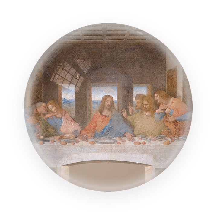 Dôme de verre, Léonard de Vinci, Dernière Cène