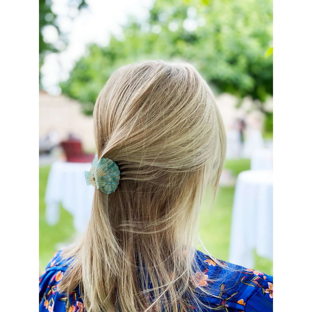 Haarclip schelpvorm groen