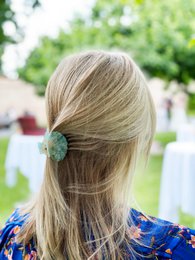 Haarclip schelpvorm groen
