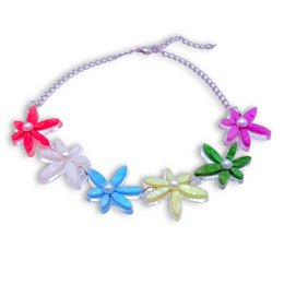 Ophelia ketting – handgemaakte bloemen plexiglas ketting