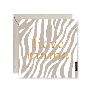 Wenskaart Lieve mama | Goudfolie