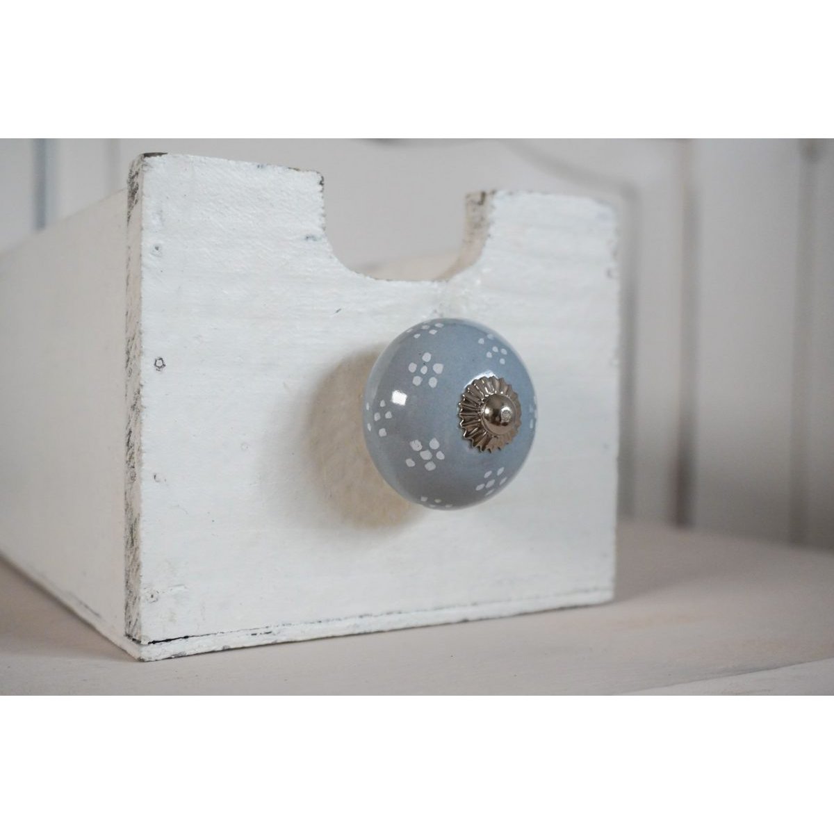 Grey furniture knob natural rose 4 cm Isabelle Rose