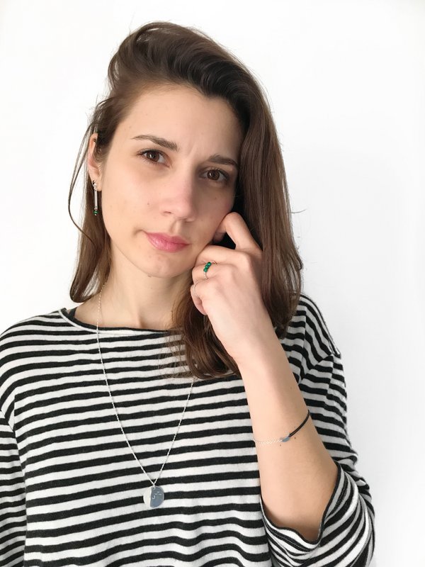 anillo gragea de malaquita