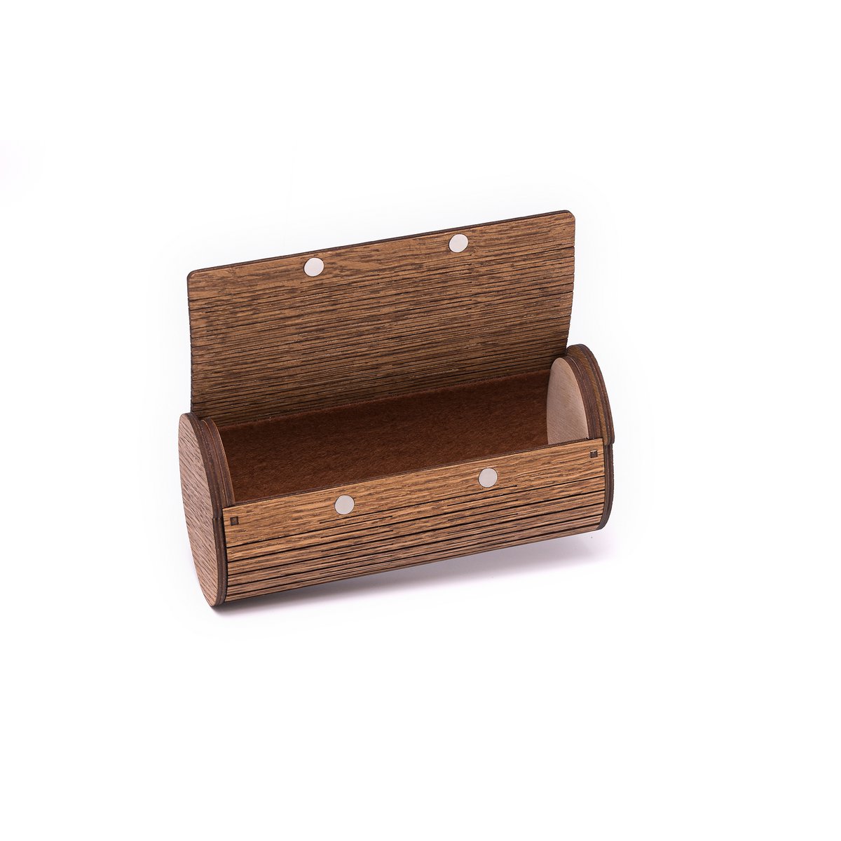 Krea-Wood houten handgemaakte brillenkoker met magneet. Gemaakt door eikenhout, bruine kleur