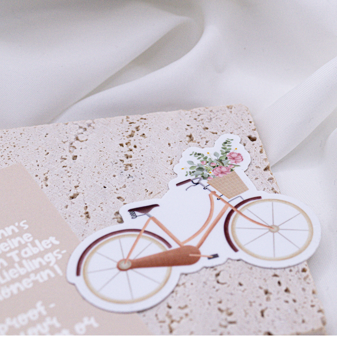 Sticker Bike Flowers Vinyl - Sticker Spring Bloemmand Kus Cut