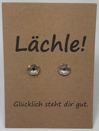 Toll stainless steel earring on card in German language (set10)