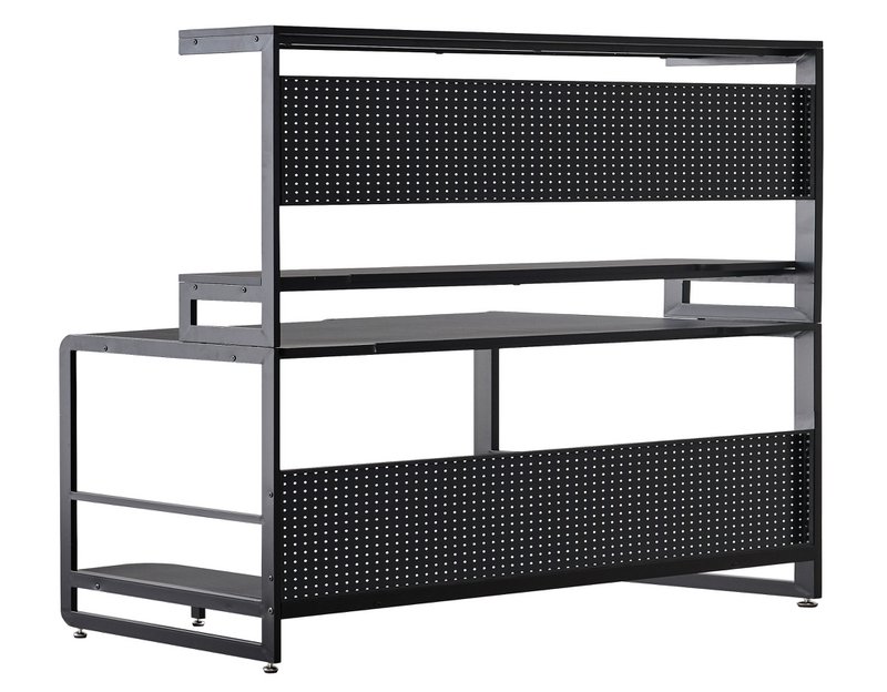 Skrivebord med hylder og topramme