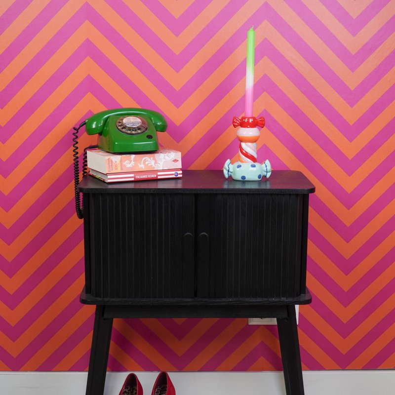 Titolare di candele: Candy di Toffee Stapled- Multi Colour-13x7x20cm