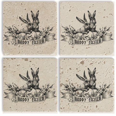 Stone Coaster Set - Happy Easter