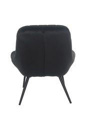 Armchair XXL velvet black metal black