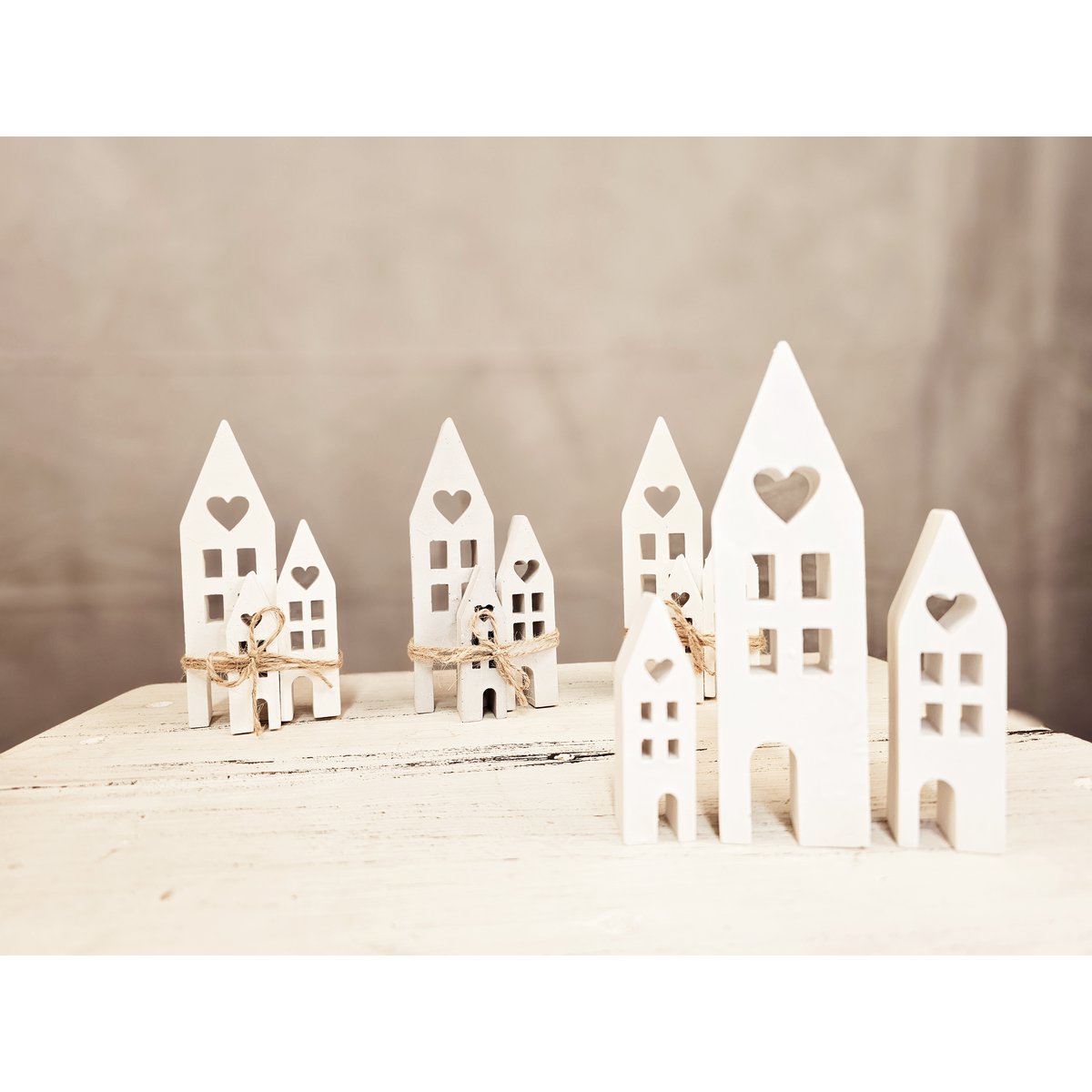 Mini Häuschen mit Herz 3er Set