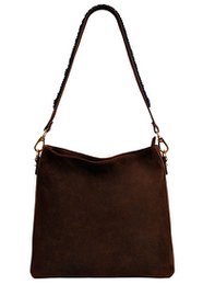 BOHO IBIZA BAG - Tracolla blu zaffiro (70cm) + Borsa in pelle scamosciata (Cacao)