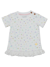 Little Chiq White Baby Shirt Flower Confetti