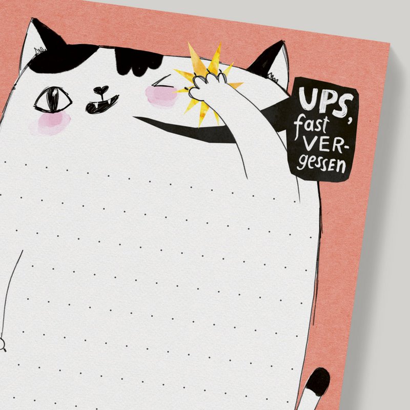 Notizblock Katze – damit du nichts mehr vergisst! DIN Lang, 50 Blatt