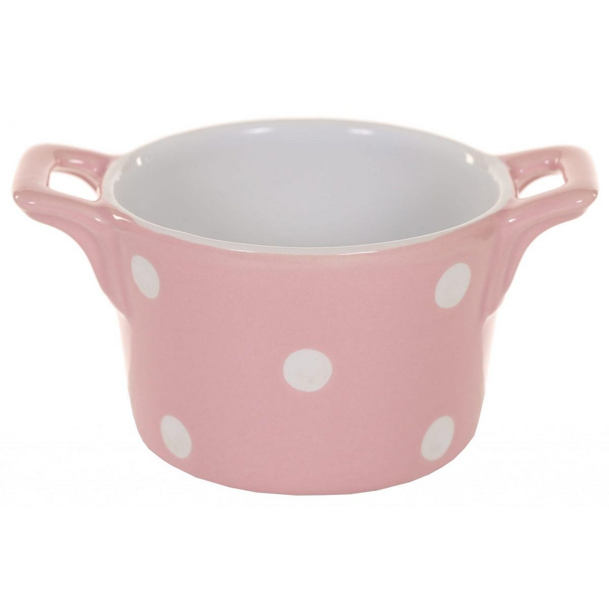 Ramequin rose avec anses & pois Isabelle Rose