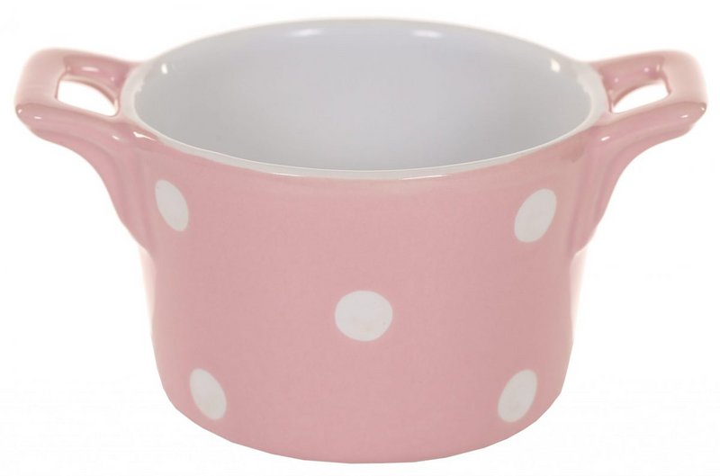 Ramequin rose avec anses & pois Isabelle Rose