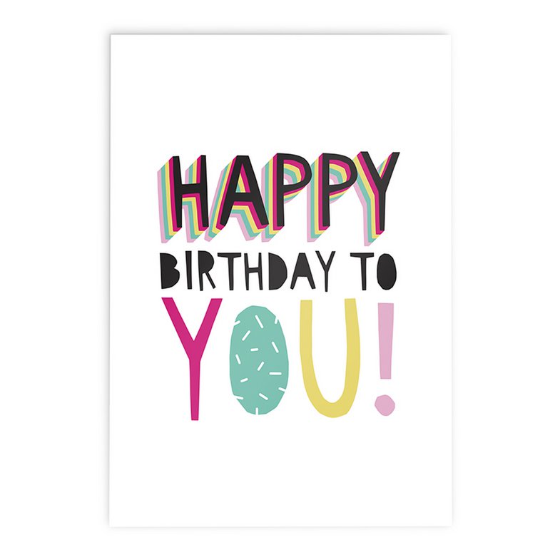 Wenskaart Ansichtkaart Verjaardag // Regenboog Pride Happy Birthday To You