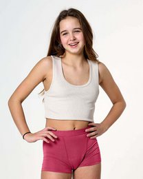 Menstruationsbukser drengekorte piger – kraftig absorption (sort, pink print)