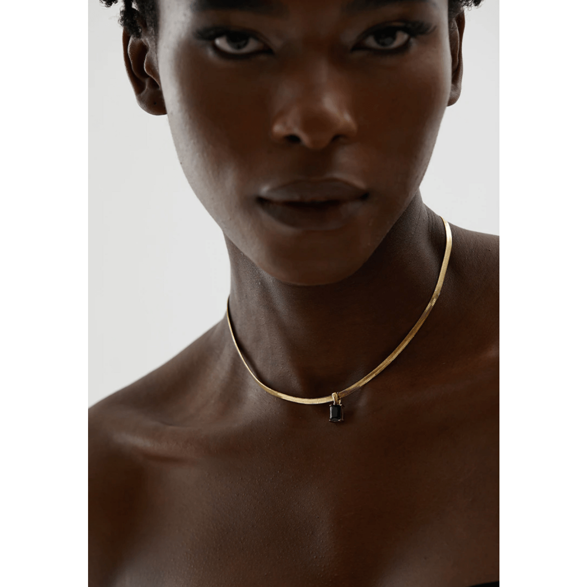 Cassidy - Snake Chain Crystal Charm Necklace